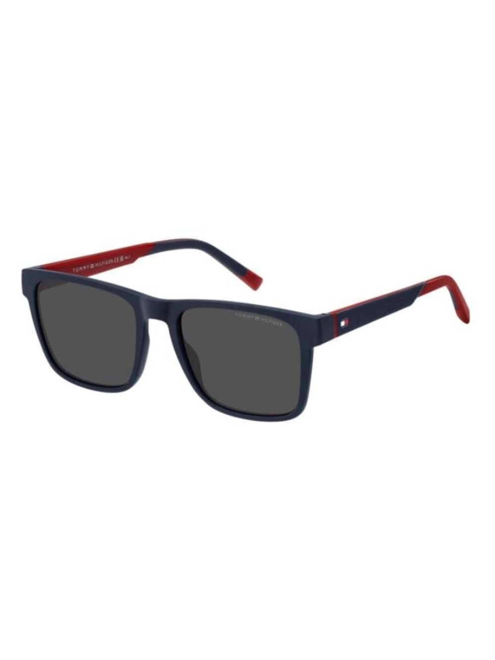 New Tommy Hilfiger Men's Sunglasses Red Square Grey Lens Injected Frame TH 2144